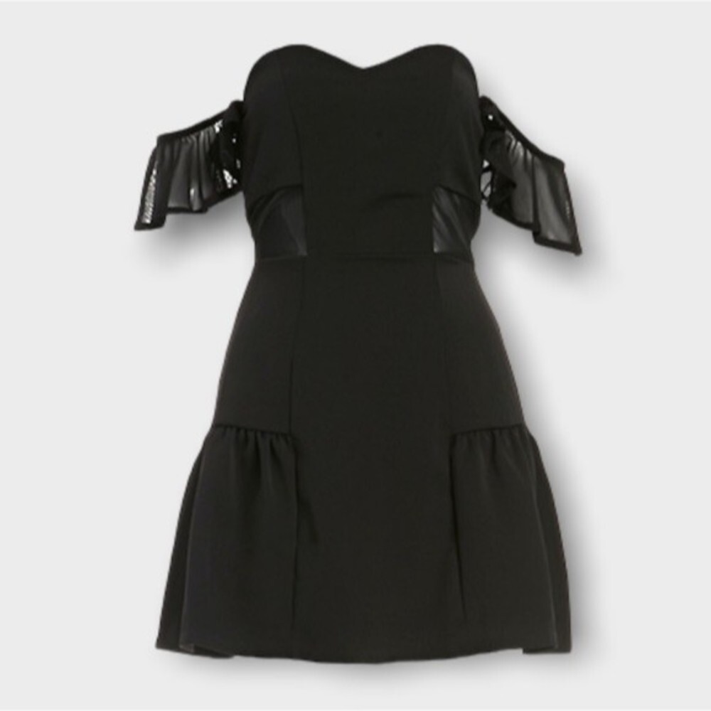 Lovers + Friends Black Sweet Something Flutter Sleeve Dress Size Medium